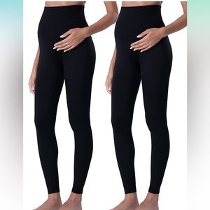 Two black maternity leggings